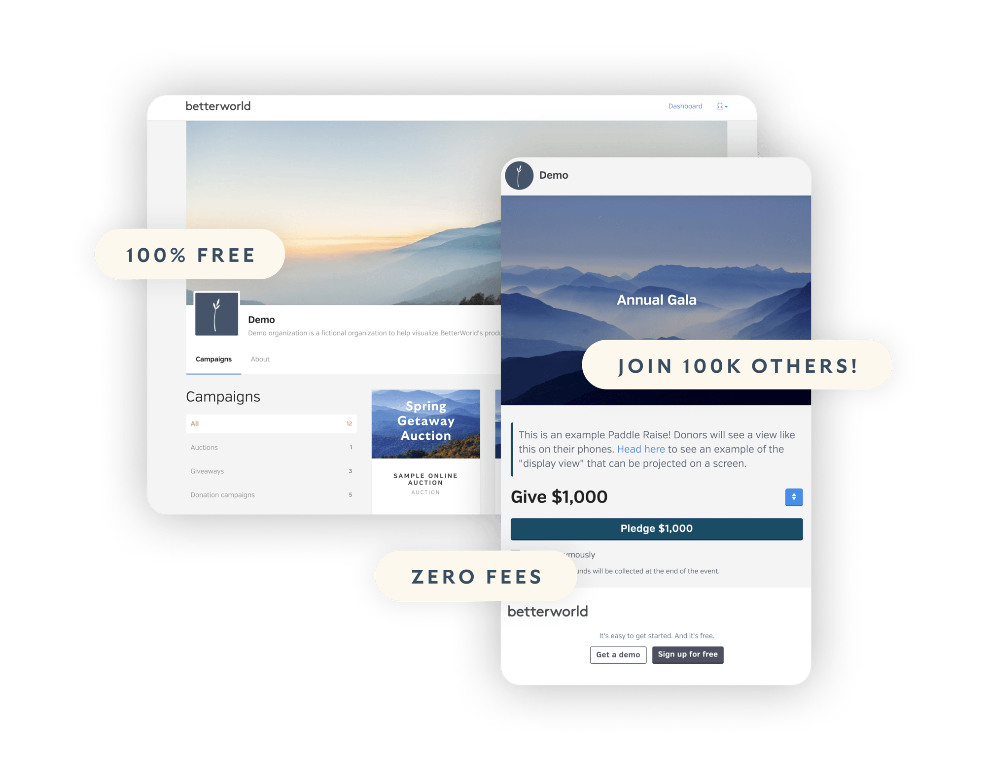 Dashboard - Demo and Annual Gala Pledge with Tags